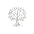 logo praktijk breinhout boom met in de kroon het menselijk brein